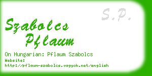 szabolcs pflaum business card